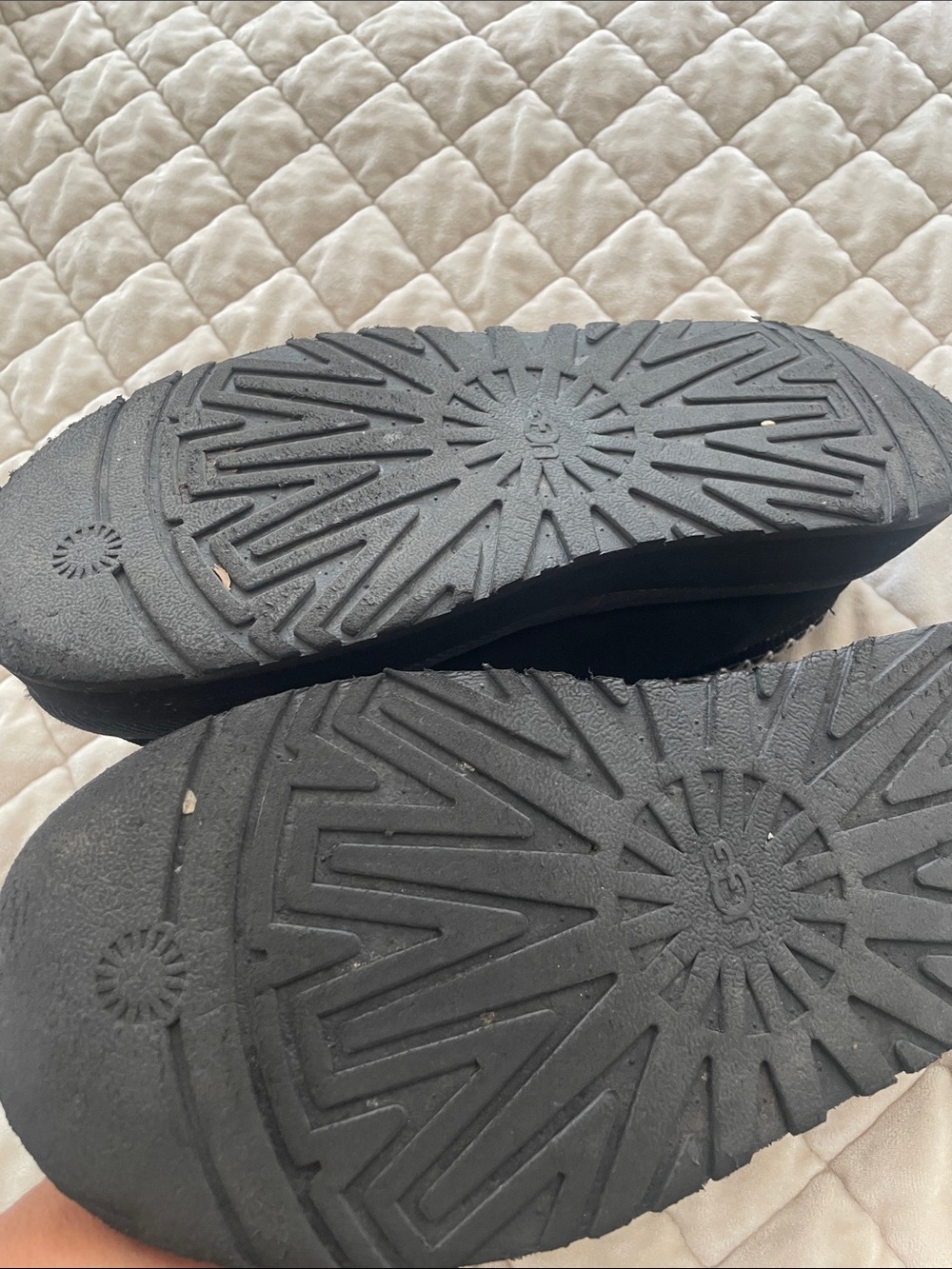 UGG Black Suede Slip-On Moccasin Slippers - Picture 4 of 6